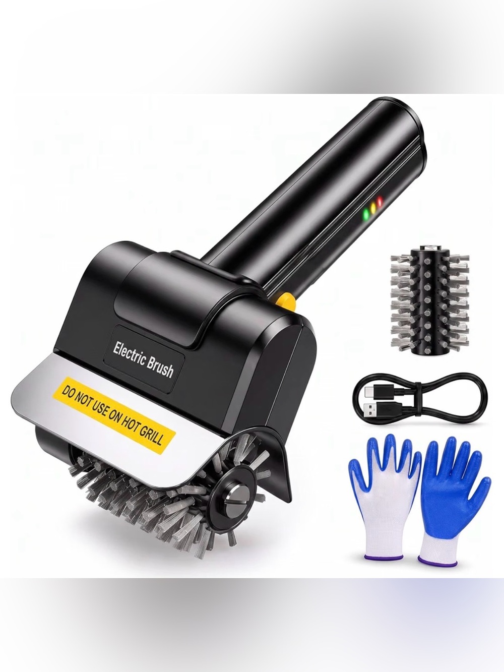 Electric Grill Brush Cordless, 1500 RPM BBQ Grill Cleaner for Outdoor Grill